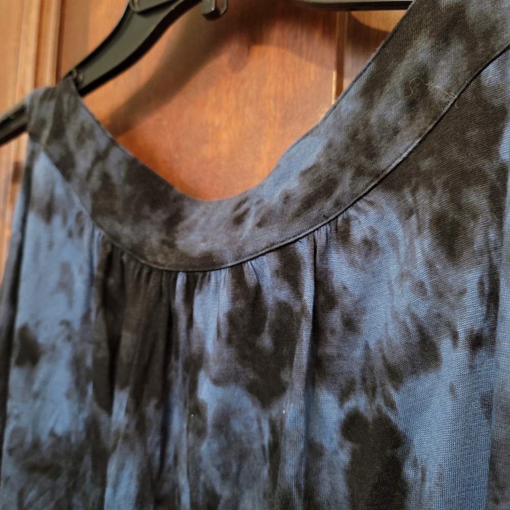 Michael Kors Tie Dye Black/Blue Dress Rhinestone Collar Size 1X - Picture 5 of 8